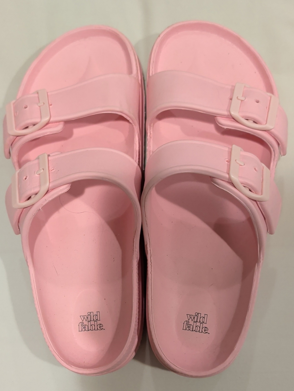 wild fable Pastel Pink Double Buckle Slide Sandals